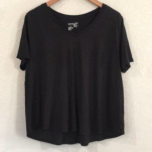 Terra & Sky Women’s Sz 1X 16W-18W Black V-Neck Jersey Tee Shirt